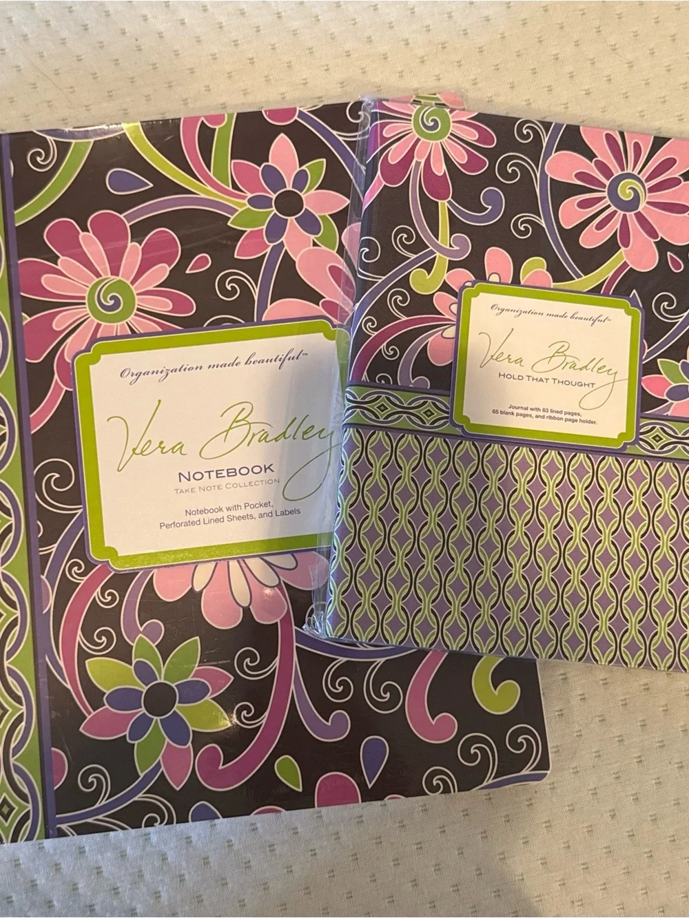 Vera Bradley ‘Purple Punch’ Floral Notebook Set in Purple & Pink